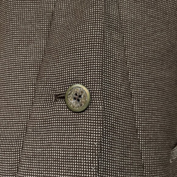 Coldwater Creek Brown Tweed Vest Sz 10 M Button Up Academia Peplum Waistcoat - Picture 5 of 9